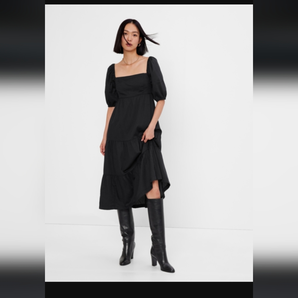 Gap midi puff sleeve dress